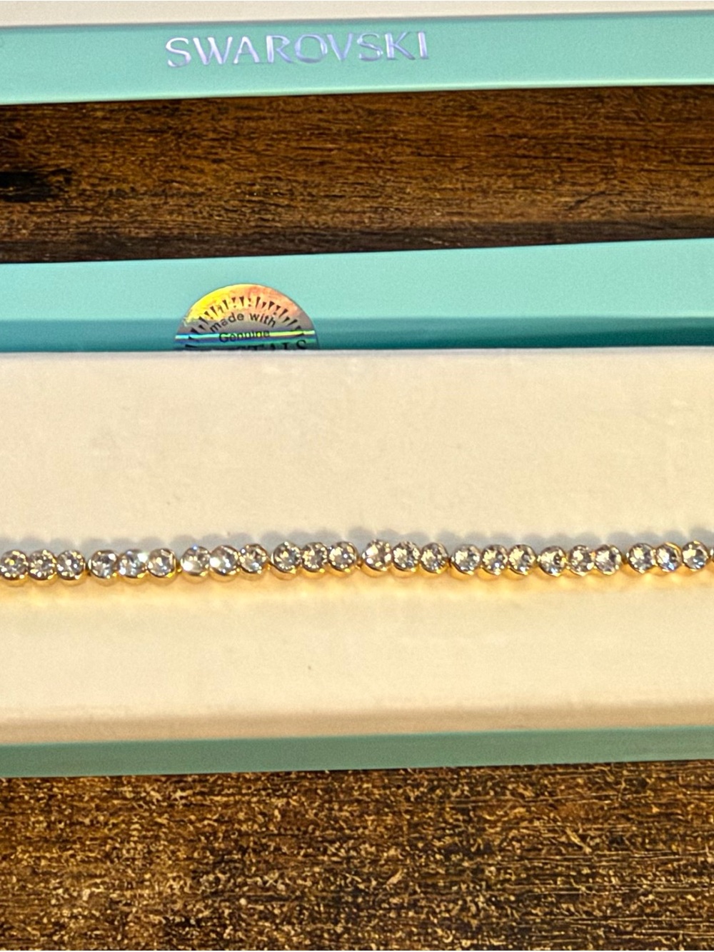 Swarovski Gold-Tone Tennis Bracelet with Clear Crystals